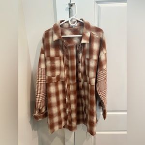Orange plaid shacket from Shop Impressions Boutique. Button down, worn once